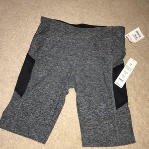 Black and gray biker shorts